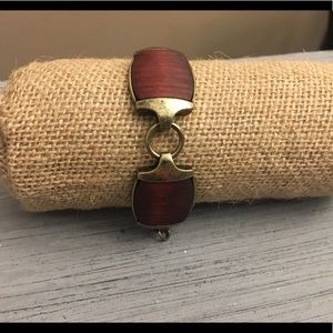 ViVI burgundy, gold patina and burgundy bracelet